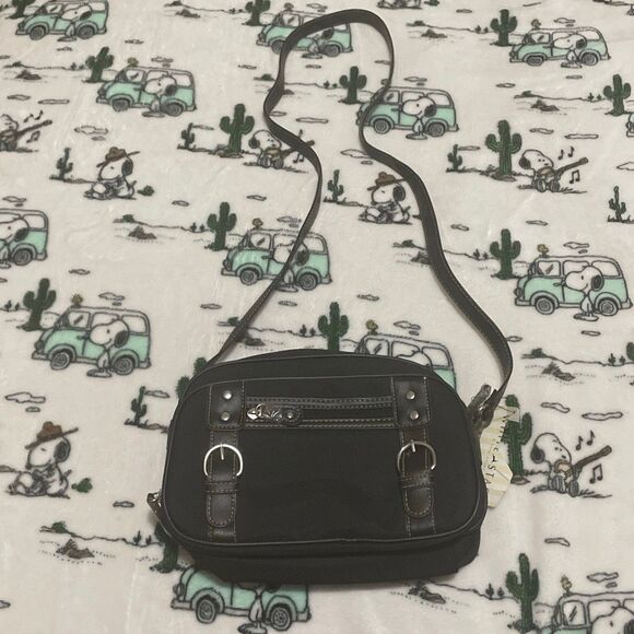 White stag black small messanger crossbody rectangular buckle bag new with tags - Picture 1 of 14